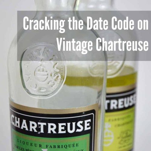 a close up of a bottle of green and a bottle of yellow chartreuse with the words