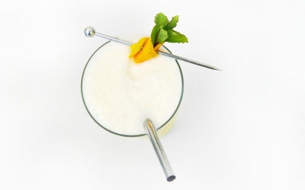 top down of Teelings, an egg white cocktail with Irish whiskey