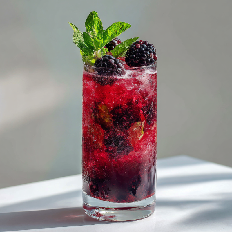 blackberry Mojito with fresh mint leaves