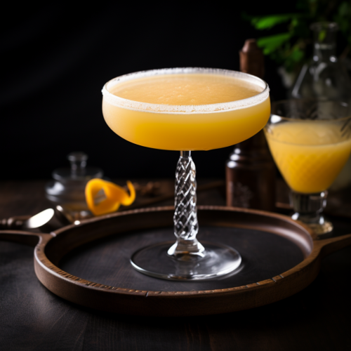 Sour cocktail in a cocktail glass with sugar