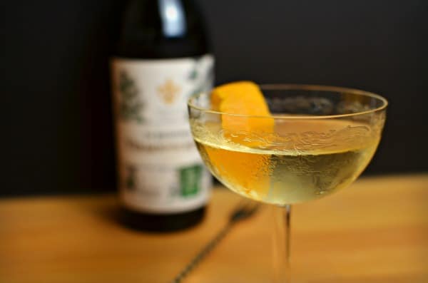 Afternoon in the Park, a yellow cocktail in a chilled coupe glass