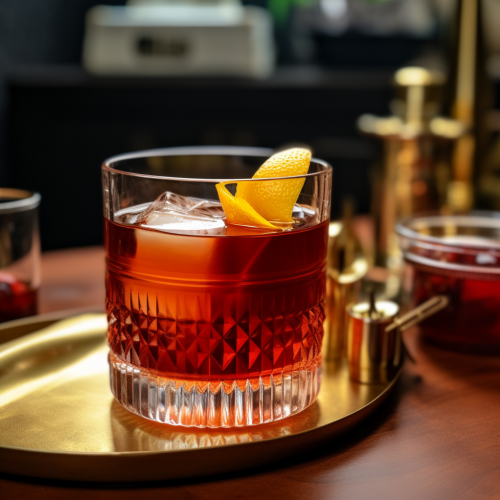 my favorite cocktail, the boulevardier by Erskinne Gwynne, with high-proof bourbon