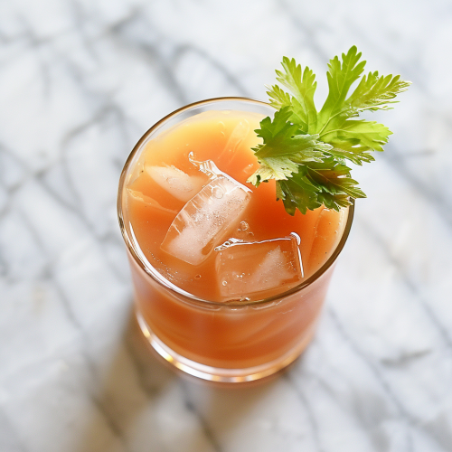 Pedro Cottontail drink in a rocks glass with ice and celery