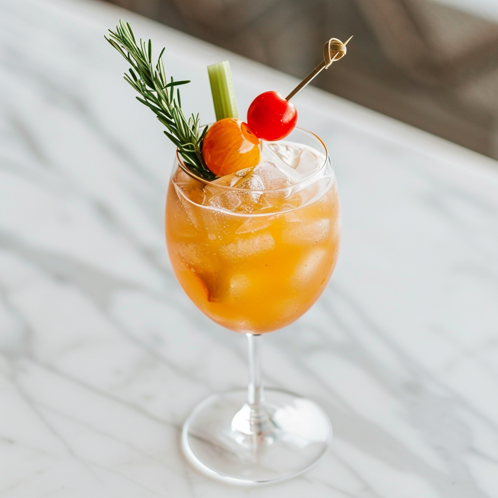Valencia Cobbler, a refreshing drink, in a wine glass