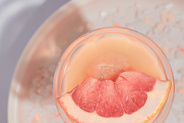 grapefruit cocktail from top down