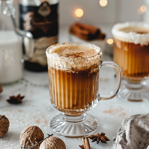 rum with cream and butter in a mug
