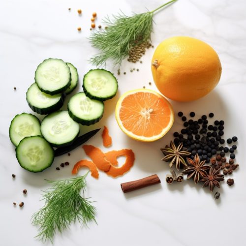 juniper 15g with sweet orange peel, cucumbers, fennel seeds plant, and other common botanicals for floral notes