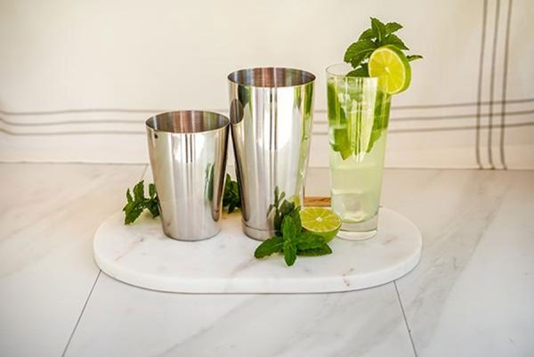 Stainless steel weighted unweighted Boston shaker, copyright A Bar Above