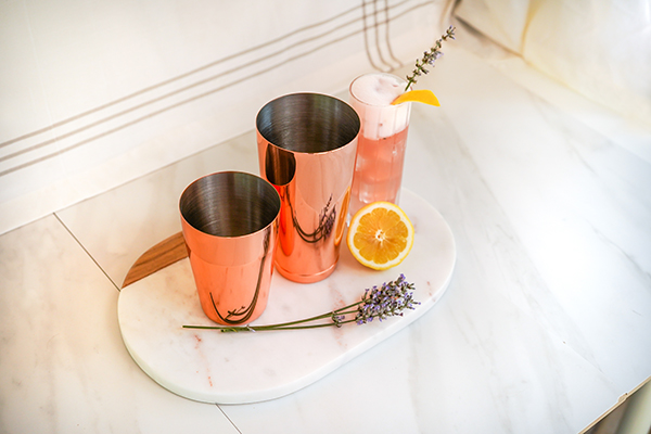 Boston shaker with a cocktail