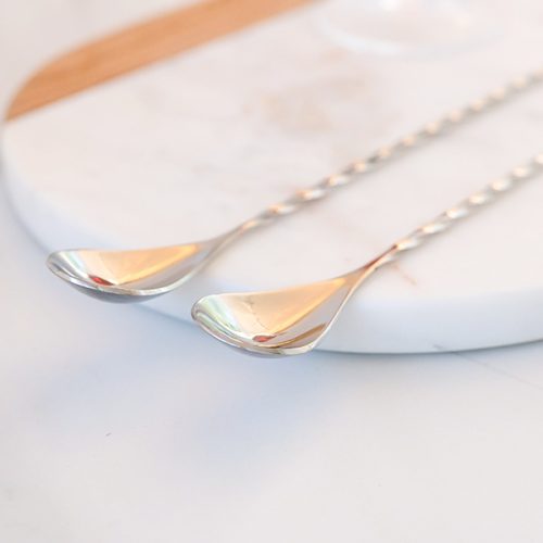 2 Bar Spoon on a marble serving tray