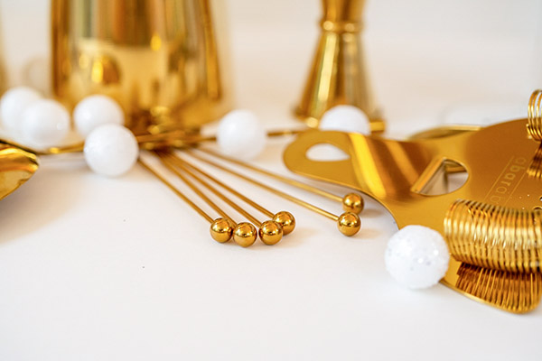 Gold cocktail picks holiday gifts