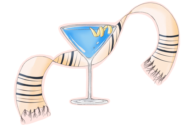 Sapphire Martini in Martini glass for the holiday season