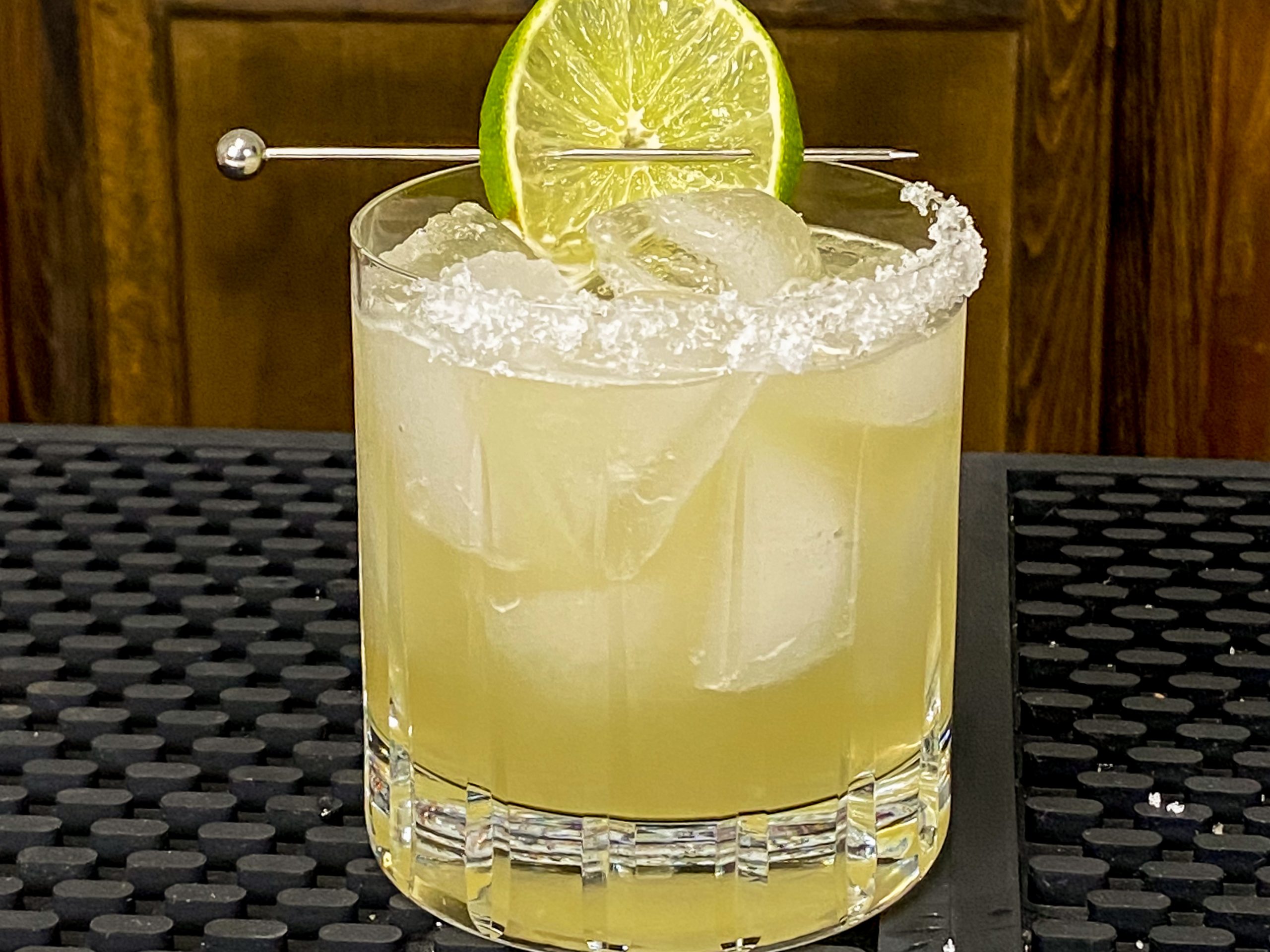 Virgin drink margarita With a wedge of lime and classic salt rim