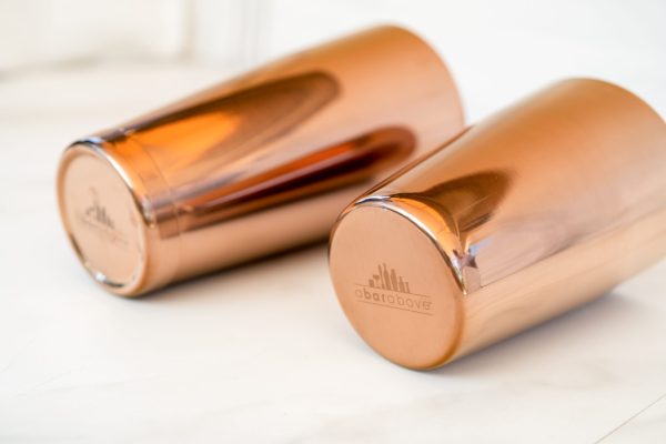 Copper boston shaker cocktail shaker