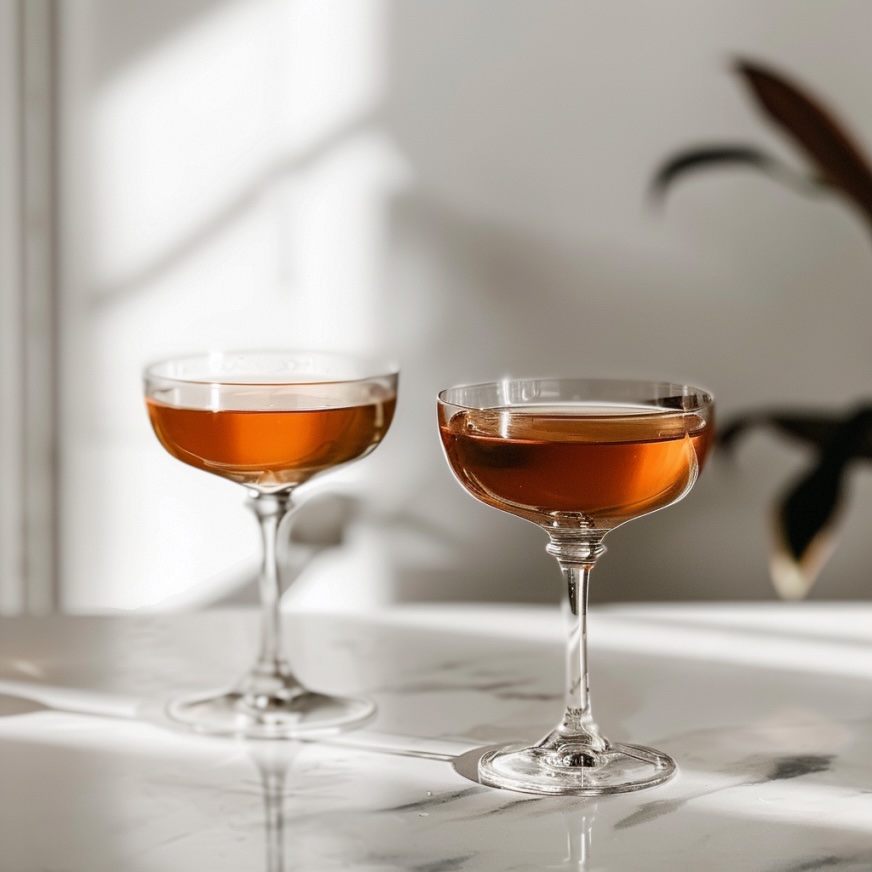 Two Manhattans- shaken vs stirred cocktails