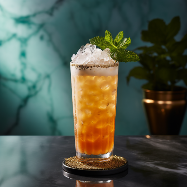 Zombie drink with mint sprigs and 1 ounce fresh lime juice