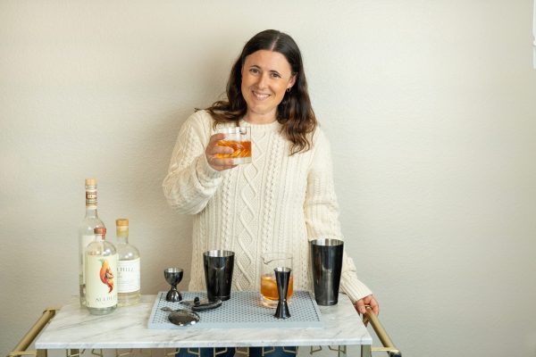 black barware in a home bar