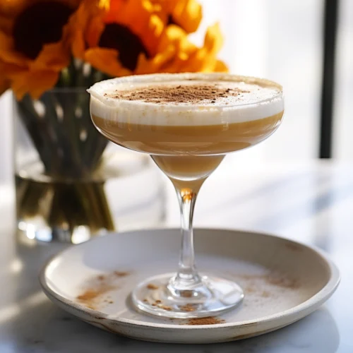 Pumpkin Martini with a rimmed glass