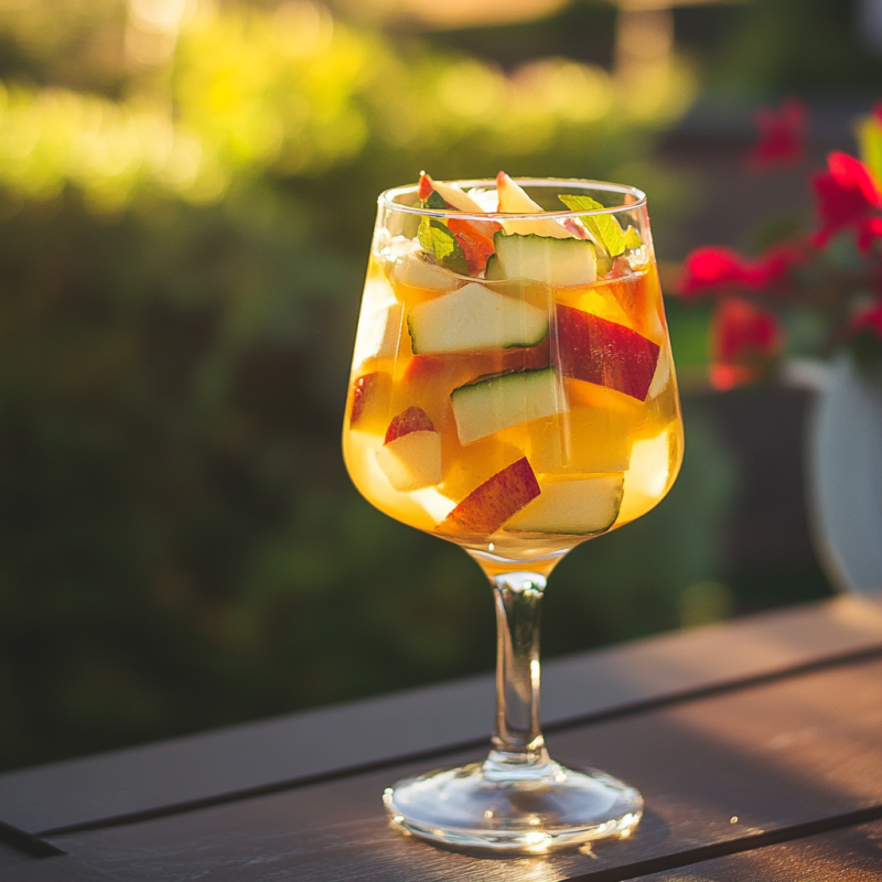 a wine-based cocktail made with orange liqueur and summer fruits